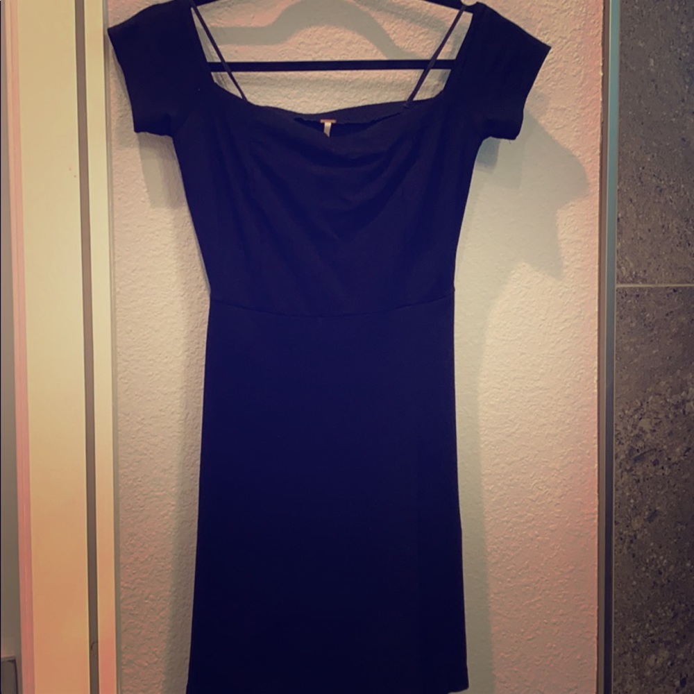 Free People off the shoulder black minidress